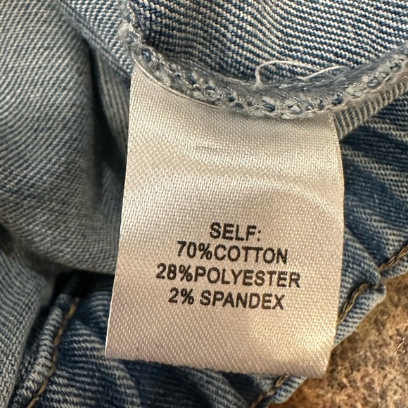 Veveret Faux Fur Hooded Denim Jacket Size Large Blue Collared Neckline Sherpa - Picture 12 of 15